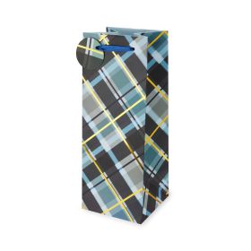 Blue & Gold Plaid 1.5 L Bottle Bag Cakewalkâ„¢