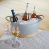 Jute Rope Wrapped Galvanized Tub by TwineÂ®
