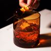 Admiral Cut Crystal Rocks Glasses in Amber ViskiÂ®