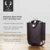 Harrison Flask with Traveling Case in Leather and Stainless