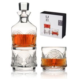 3-Piece Deco Beau Crystal Stacking Decanter ViskiÂ®