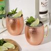 Hammered Moscow Mule Copper Mugs, 2 Pack, by True