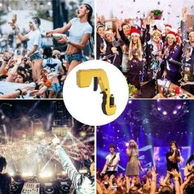 Champagne Gun; Golden Beer Opener Sprayer with Champagne Stopper; Reusable Adjustable Bottle Openers Alchol Drinking Prop Gun Suitable for Birthd