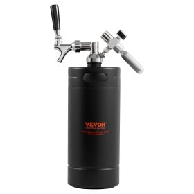 VEVOR Beer Growler Tap System, 128Oz 4L Mini Keg, 304 Stainless Steel Pressurized Beer Growler, Keg Growler with Pressure Display