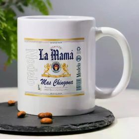 1pc, 3A Grade,LAMAMA Mas Chingon,Humorous mug gift for mon, 11oz ceramic water glass, beer glass,ideal