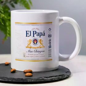 1pc, 3A Grade,El PaPa Mas Chingon,Humorous mug gift for dad, 11oz ceramic water glass, beer glass,ideal birthday/New