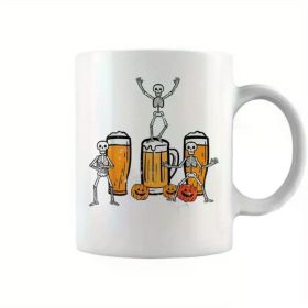 1pc Halloween funny skeleton dance party beer coffee mug, best Halloween gift for friends and family.