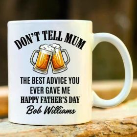 1pc "Don't Tell Mum" Dad Beer Mug - Bob Williams Father's Day Tribute, Insulated Ceramic, Reusable & Hand-Wash Only