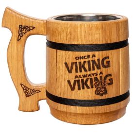 Beer Mug 20 OZ Insulated Viking mug Tankard Mug Beer stein Wooden beer mug Handmade Gifts for Men Fathers Day Christmas Birthday Gifts Norse Celt