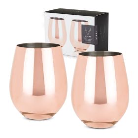 Copper Stemless Wine Glasses by ViskiÂ®
