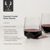 Seneca Crystal Faceted Wine Glasses ViskiÂ®