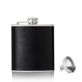 Monte Carloâ„¢: 6 oz Faux Leather Flask