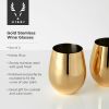 Gold Stemless Wine Glasses by ViskiÂ®