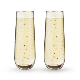 Starlight Stemless Champagne Flute Set TwineÂ®