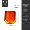 Aurora Double Walled Cocktail Tumblers in Amber ViskiÂ®