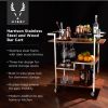 Harrison Stainless Steel and Wood Bar Cart Viski