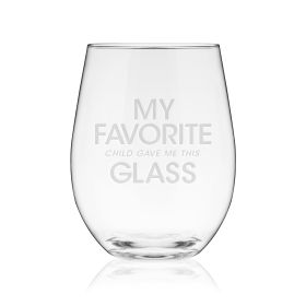 My Favorite Child & Glass Stemless Wine Glass