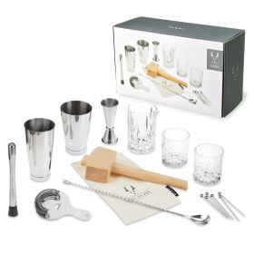 17-Piece Stainless Steel Barware Set in Silver ViskiÂ®