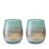 Playa Bonita Stemless Recycled Wine Glass Set by Twine Livin