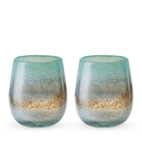 Playa Bonita Stemless Recycled Wine Glass Set by Twine Livin