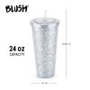Glam Silver Double Walled Glitter Tumbler BlushÂ®
