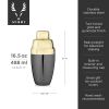 Deco Heavyweight Cocktail Shaker in Black & Gold ViskiÂ®