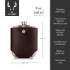 Harrison Flask with Traveling Case in Leather and Stainless