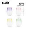 Frosted Ombre Stemless Wine Glasses BlushÂ®