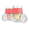 Wine FREEZEâ„¢ Cooling Cups in Coral (set of 2) and lids by HO