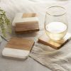 Marble & Acacia Coaster Set by TwineÂ®