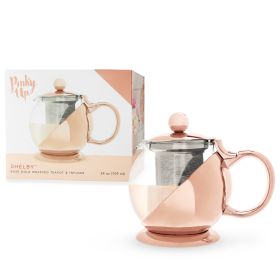 Shelbyâ„¢ Glass and Rose Gold Wrapped Teapot by Pinky Up