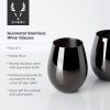 Gunmetal Stemless Wine Glasses by ViskiÂ®