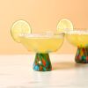 Viajar Wide Stemmed Recycled Margarita Glass Set by Twine Li