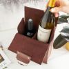 Brown Faux Leather Double-Bottle Wine Tote by ViskiÂ®