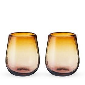 El Ocaso Stemless Recycled Wine Glass Set by Twine LivingÂ®