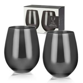 Gunmetal Stemless Wine Glasses by ViskiÂ®