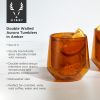 Aurora Double Walled Cocktail Tumblers in Amber ViskiÂ®