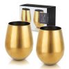 Gold Stemless Wine Glasses by ViskiÂ®