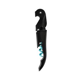 Truetapâ„¢: Double-Hinged Corkscrew in Matte Black with Blue W