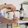 Truetapâ„¢: Double-Hinged Corkscrew in Matte Black with Red Wo