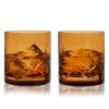 Admiral Cut Crystal Rocks Glasses in Amber ViskiÂ®