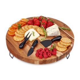 Acacia Footed Cheese Board & Knife Set by Twine LivingÂ®