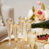 Plastic Gold-Rimmed Champagne Flutes by True