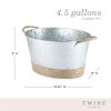 Jute Rope Wrapped Galvanized Tub by TwineÂ®