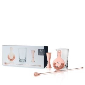 4-Piece Copper Mixologist Barware Set by ViskiÂ®