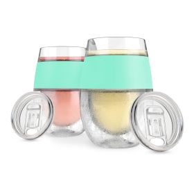 Wine FREEZEâ„¢ Cooling Cups in Mint (set of 2) and lids by HOS