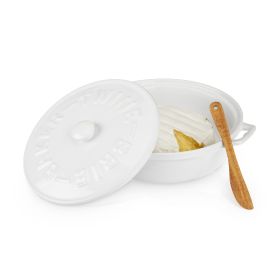 Ceramic Brie Baker & Acacia Wood Spreader Set by TwineÂ®