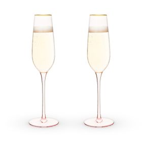 Rose Crystal Champagne Flute Set by TwineÂ®