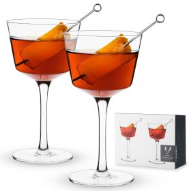 Angled Crystal Nick & Nora Glasses by ViskiÂ®