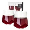 Seneca Crystal Faceted Wine Glasses ViskiÂ®